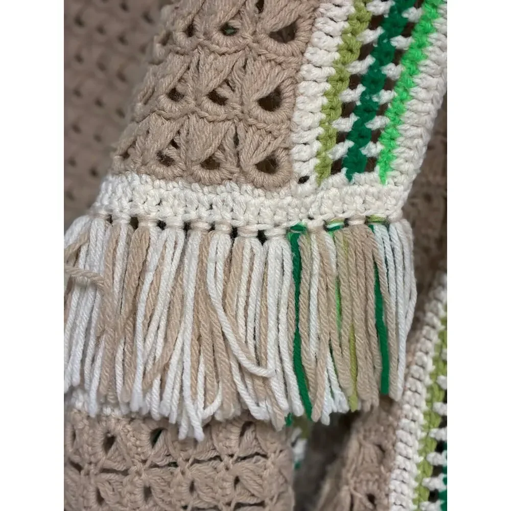 Granny handmade vintage crochet blanket